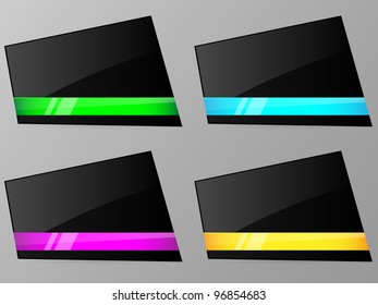 Black background with ribbon. Vector illustration.