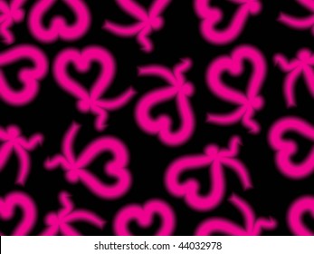 black background with romantic magenta heart shape