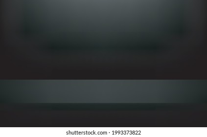 Fondo negro. Habitación en 3d. Para fondo, fondo de pantalla, fondo de fondo. Espacio para texto. Ilustración vectorial.
