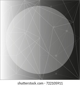 Fondo negro con ilustración de formas redondeadas y triangulares