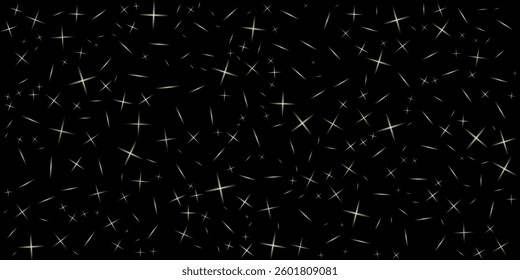 black background with scattered golden sparkles, creating a starry night or luxury glitter effect. Perfect for elegant, festive, or magical designs