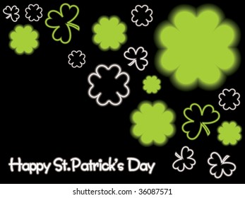 black background with shamrock patric celebration