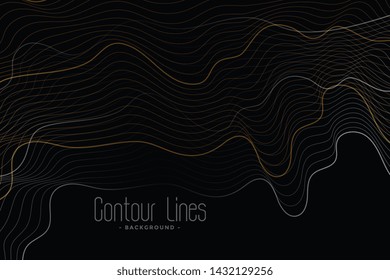 black background with shiny contour lines