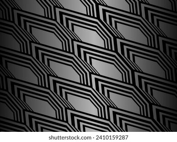 Black background with shiny diagonal geometric pattern.