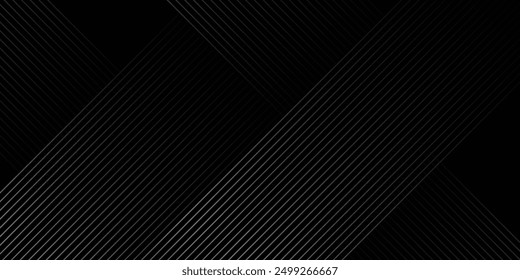 Schwarzer Hintergrund mit glänzenden diagonalen Linien Tapete, schwarz und grau metallic abstrakte Tech geometrischen linearen Hintergrund.