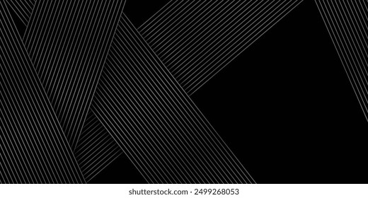 Black background with shiny diagonal lines wallpaper, Black and grey metallic abstract tech geometric linear background.