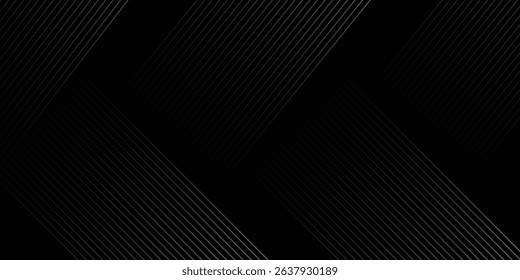 Black background with shiny diagonal lines wallpaper, Black and grey metallic abstract tech geometric linear background.