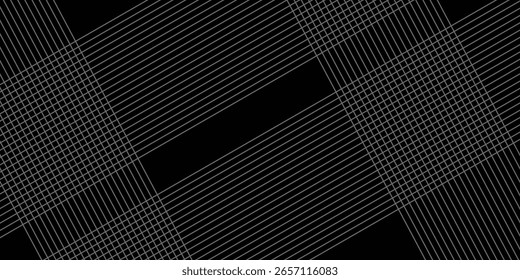 Black background with shiny diagonal lines wallpaper, Black and grey metallic abstract tech geometric linear background.