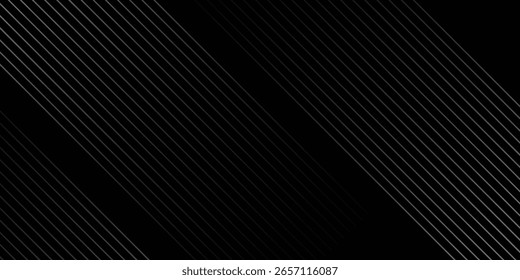 Fondo negro con líneas diagonales brillantes Fondo de pantalla, fondo lineal geométrico abstracto metálico negro y gris.