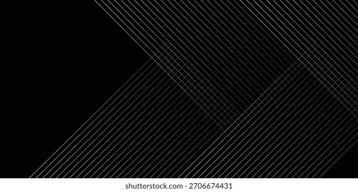 Black background with shiny diagonal lines wallpaper, Black and grey metallic abstract tech geometric linear background.

