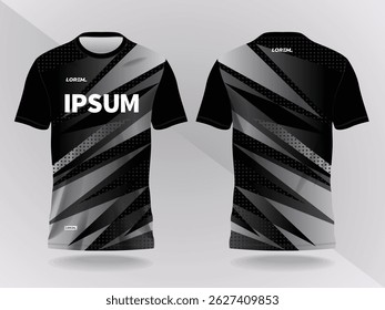 black background shirt sport jersey mockup template design for soccer, football, racing, gaming, motocross, cycling, and running