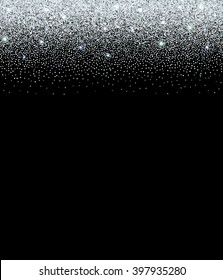 Black Background With Silver Glitter And Sparkles