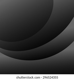 Black background and silver line grey curve with dimension overlap layer on space background for text and message design.