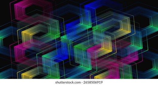 Black background simple concept color design hexagon design good class page