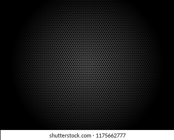 Black background with small dots and shadow.Beautiful and glossy black, speaker dome, can be assembled to other works to present.