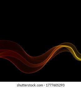 
Black Background Smooth Flow Golden Color Wave Abstract Vector Festive Design Element