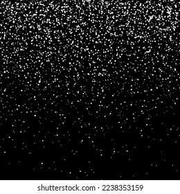 Black background with snow dust overlay. White grainy texture and noise granules. Falling snow particles.