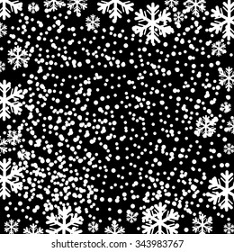 Black Background With Snowflakes Illustration






