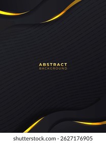 Black background with soft gold wave glow, perfect for premium presentation slides or event backdrops