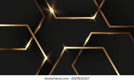 fondo negro con espacio texto línea dorada para el hogar papel tapiz decoración vectorial