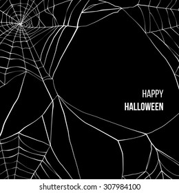 Black background with spider web and place for your text