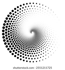 black background spiral halftone template retro