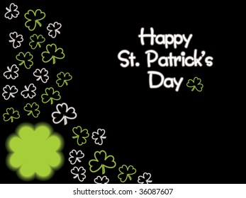 black background with st. patrick's theme