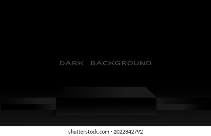 black background with stage for product placement