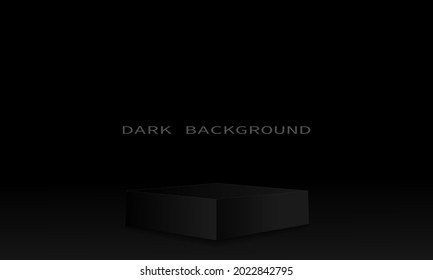 black background with stage for product placement