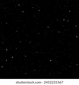 Black background with starry sky. Vector seamless pattern.