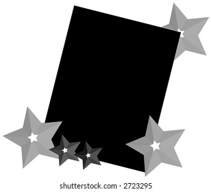 Black background with stars over a white background vector illustration.