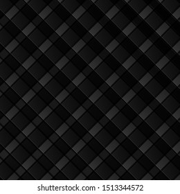 Black background of stripes with shadow, geometric banner, vector