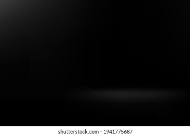 Black background, black studio background, For backdrop,wallpaper,background, Space for text, Vector illustration.