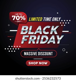 Black background template with Black Friday event content full of discounts in editable vector format