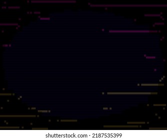 Plantilla de fondo negro con ducha de píxeles rosa y amarillo y escándalos oscuros.