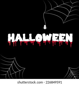 a black background with text with blood and some spider webs