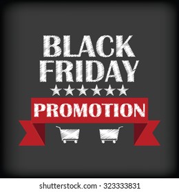Black background with text for black friday sales
