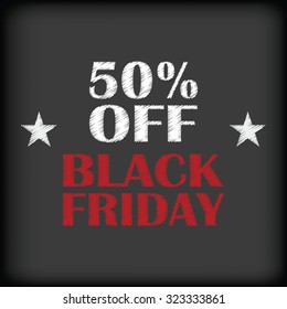 Black background with text for black friday sales