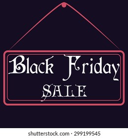 Black background with text for black friday. Vector illustration