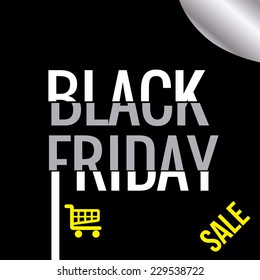 a black background with text and a shopping cart for black friday