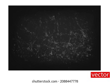 Black background texture. Blackboard texture. Black chalkboard. Black grunge texture. Horizontal backdrop, banner. Clear area for text, presentation. Vector