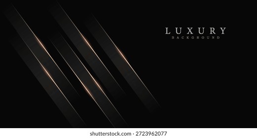 Ein schwarzer Hintergrund mit dünnen Linien, die sich diagonal nach rechts und links biegen. Diese Linien sind Gold und Weiß, mit brillantem Glanz und Gradienten, schaffen eine luxuriöse Atmosphäre.