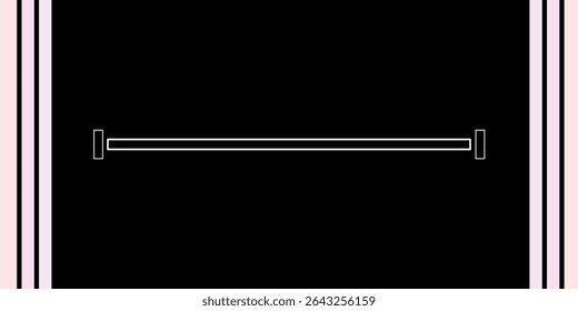 Black background with three lines on the right and left with a text box in the middle