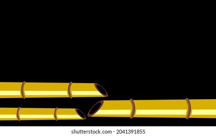 Black background and three pointed bamboo. Creative illustration, attractive and modern abstract background. Textures to complement your business or design needs