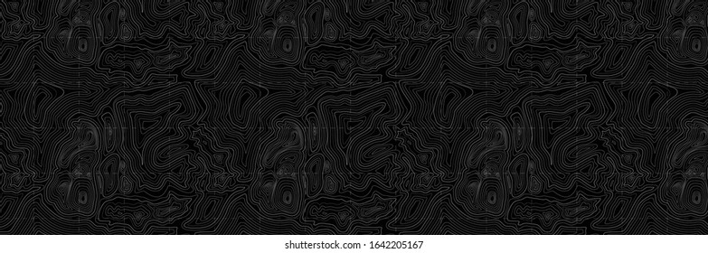 Black background of the topographic map. Topography map art curve drawing with Grid white background.  svg