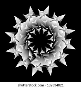 black background  triangular abstract vector art