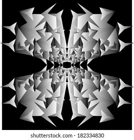 black background  triangular abstract vector art