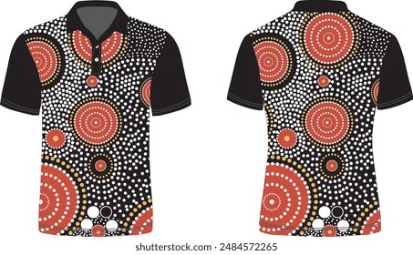 Black Background t-shirts vector with indigenous patterns vector.