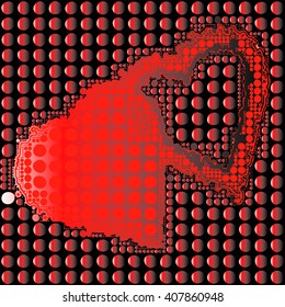 black background with two red hearts illustration and polka dots pattern vector print pattern for fashion and graphic design. valentines day, special day gift print offer. t shirt print. poster,