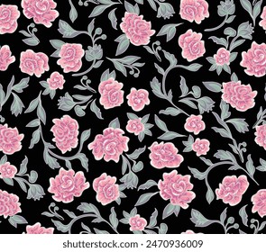 black background vector flower pattern dity flowers